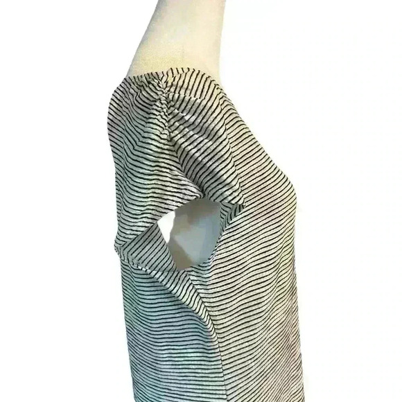 Max Studio Asymmetrical Maxi Dress Black White Stripes XL Minimalist - Picture 5 of 11